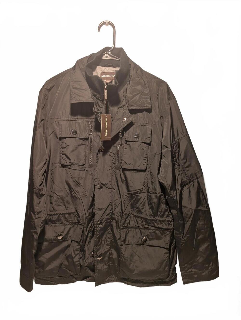 New Michael Kors Light Jacket Windbreaker Black Size Large $395 MSRP